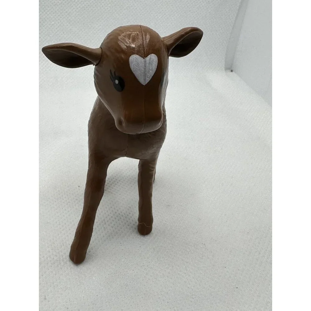 Barbie Sweet Orchard Farm Baby Cow Calf Brown White Replacement 2019‎ Mattel